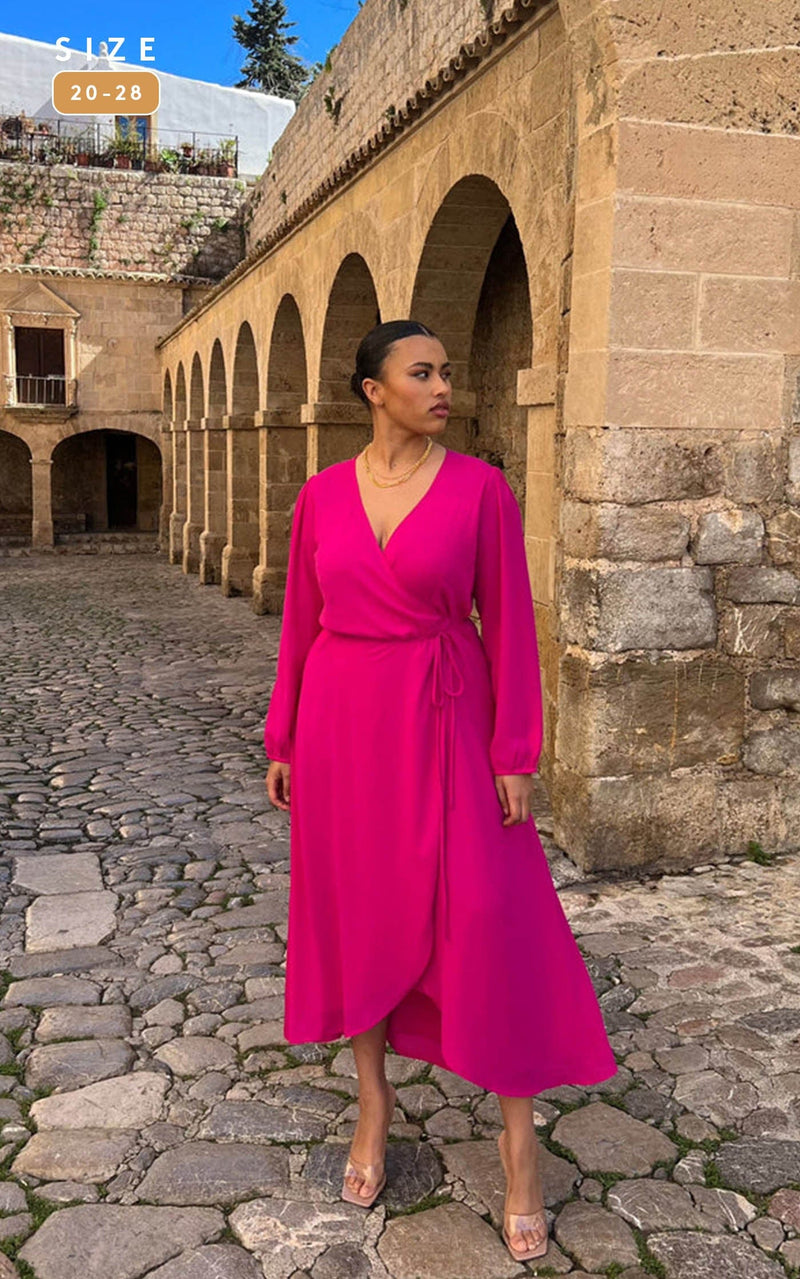 Jagger Maxi Dress In Magenta - Extended Sizing