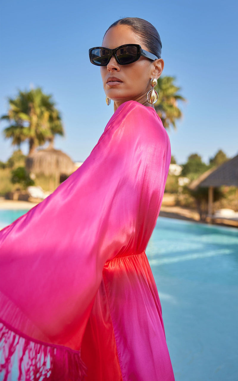 Strawberry Sun Kimono in Pink Ombre