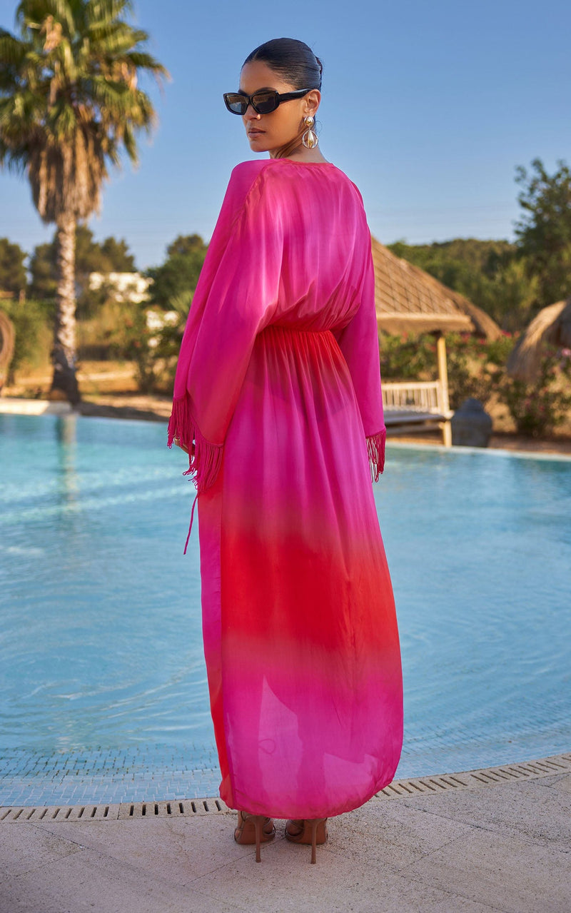 Strawberry Sun Kimono in Pink Ombre