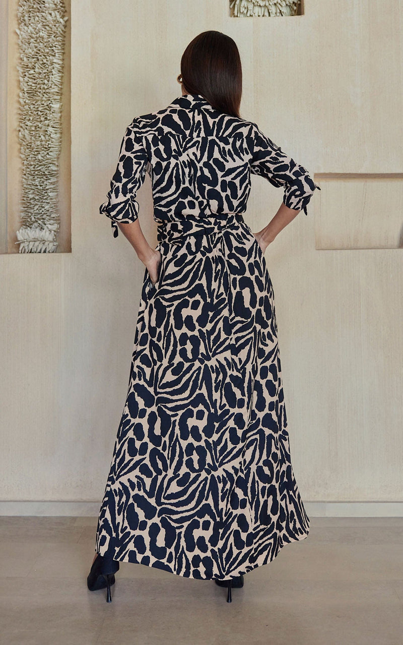 Dove Dress in Beige Zebro