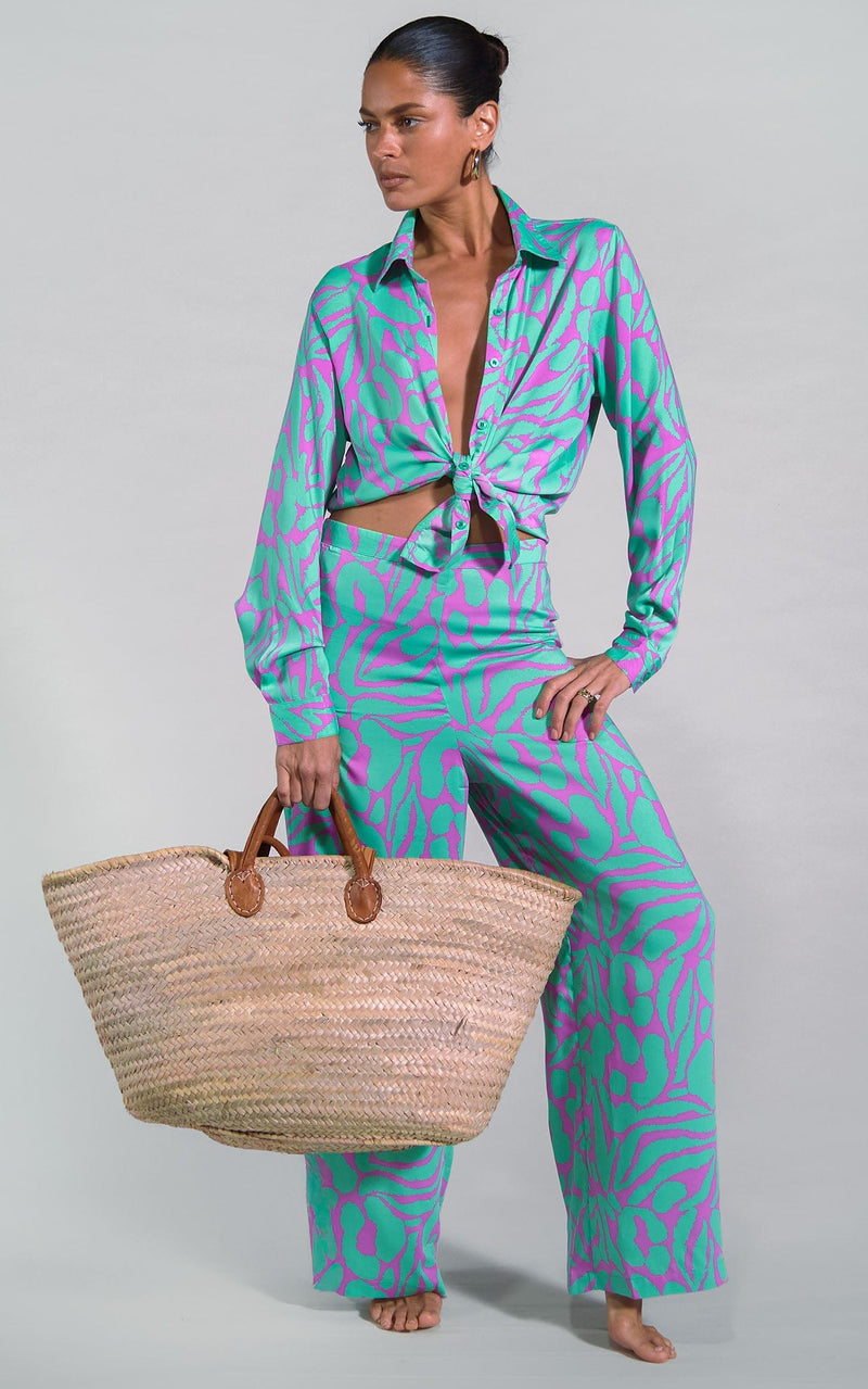 Nevada Shirt In Zebro Purple on Mint