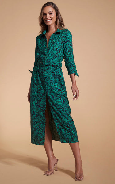 Dancing leopard green jumpsuit sale