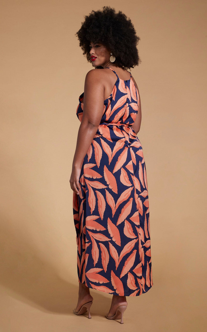 Sunset Dress In Abstract Leaf - Extended Sizing