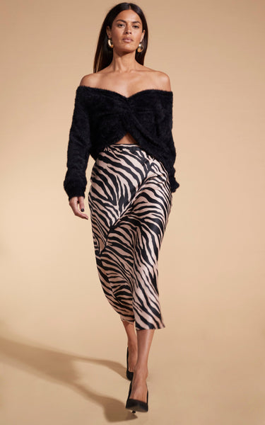 Zebra print midi skirt discount uk