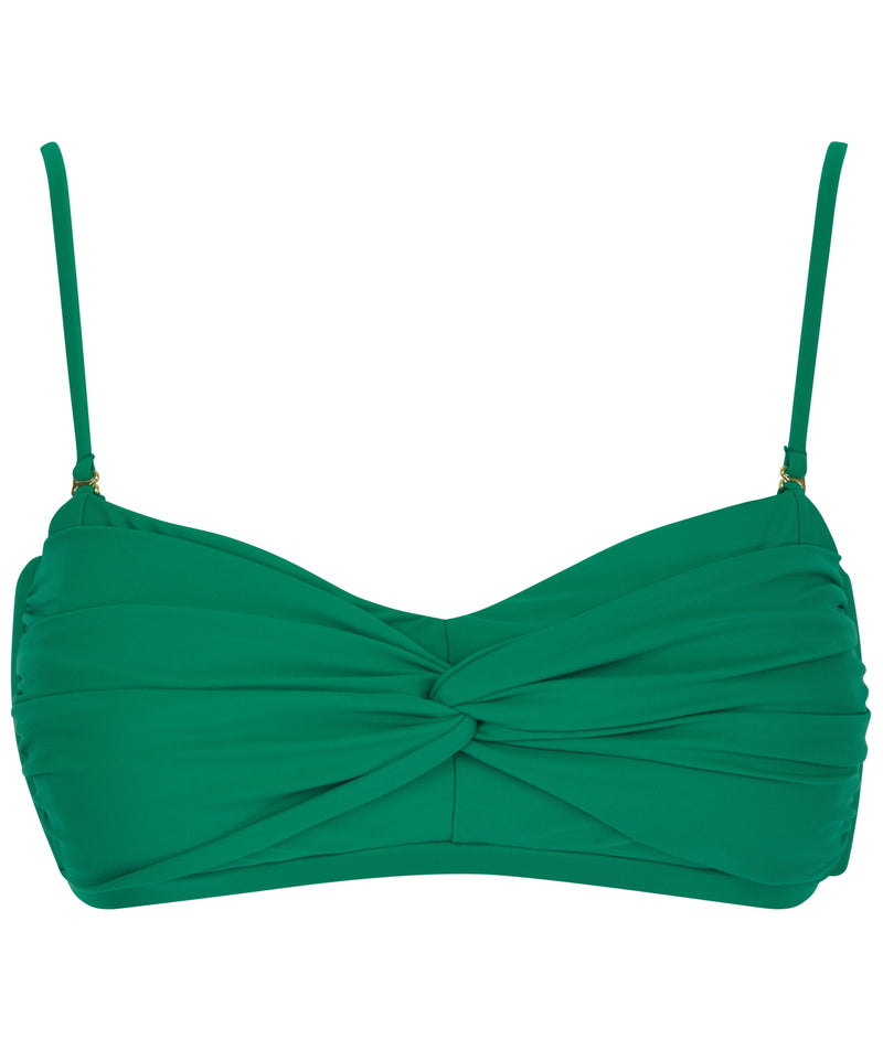 HALO Lalita Bandeau Bikini Top In Green on white background