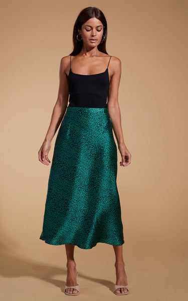 Emerald green slip discount skirt