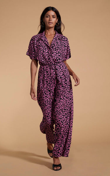 Pink leopard jumpsuit discount