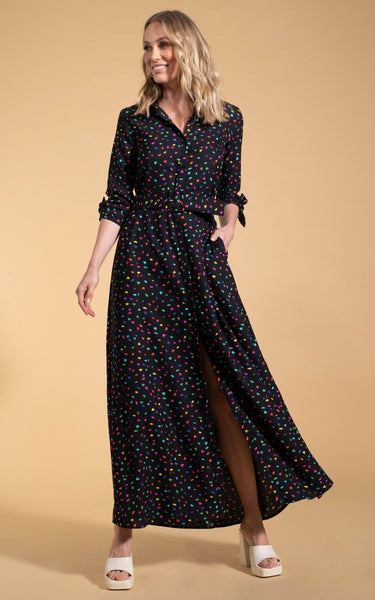 Dove Dress in Abstract Multi Dancing Leopard