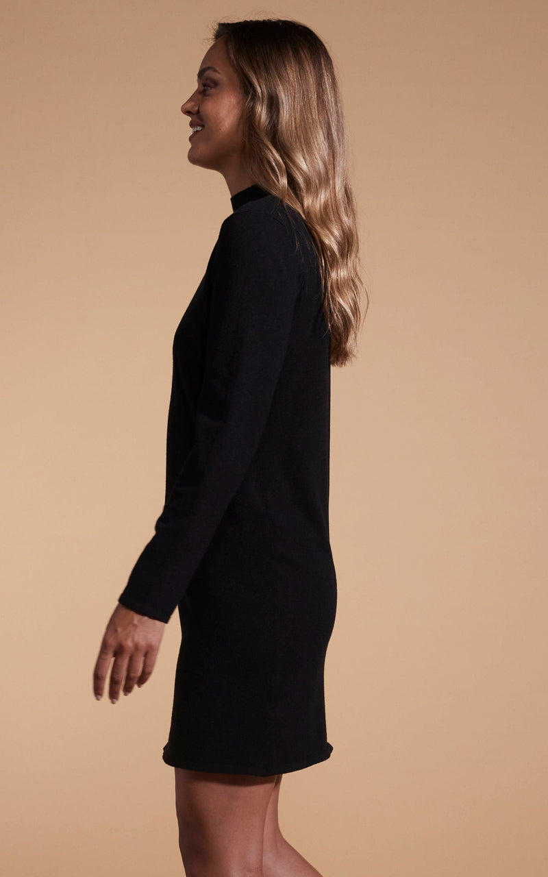 Lynx Slouchy Mini Dress In Black