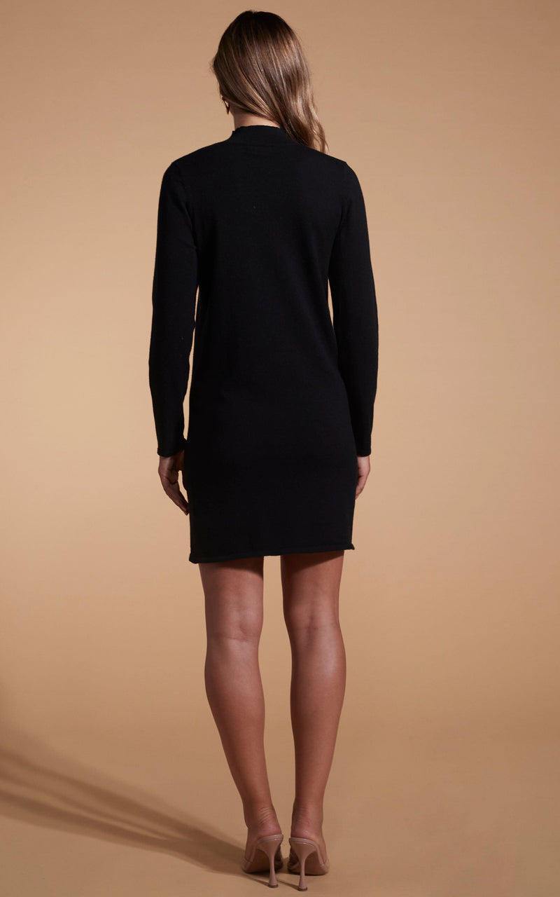 Lynx Slouchy Mini Dress In Black
