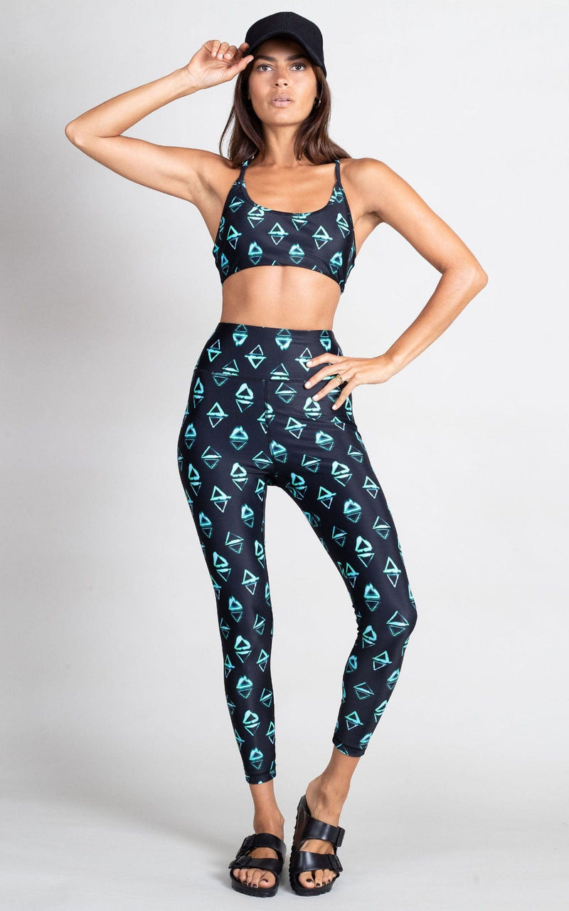 HALO Malala Yoga Leggings in Green Triangle