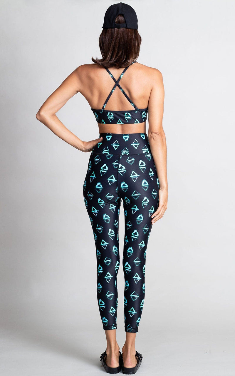 HALO Malala Yoga Leggings in Green Triangle