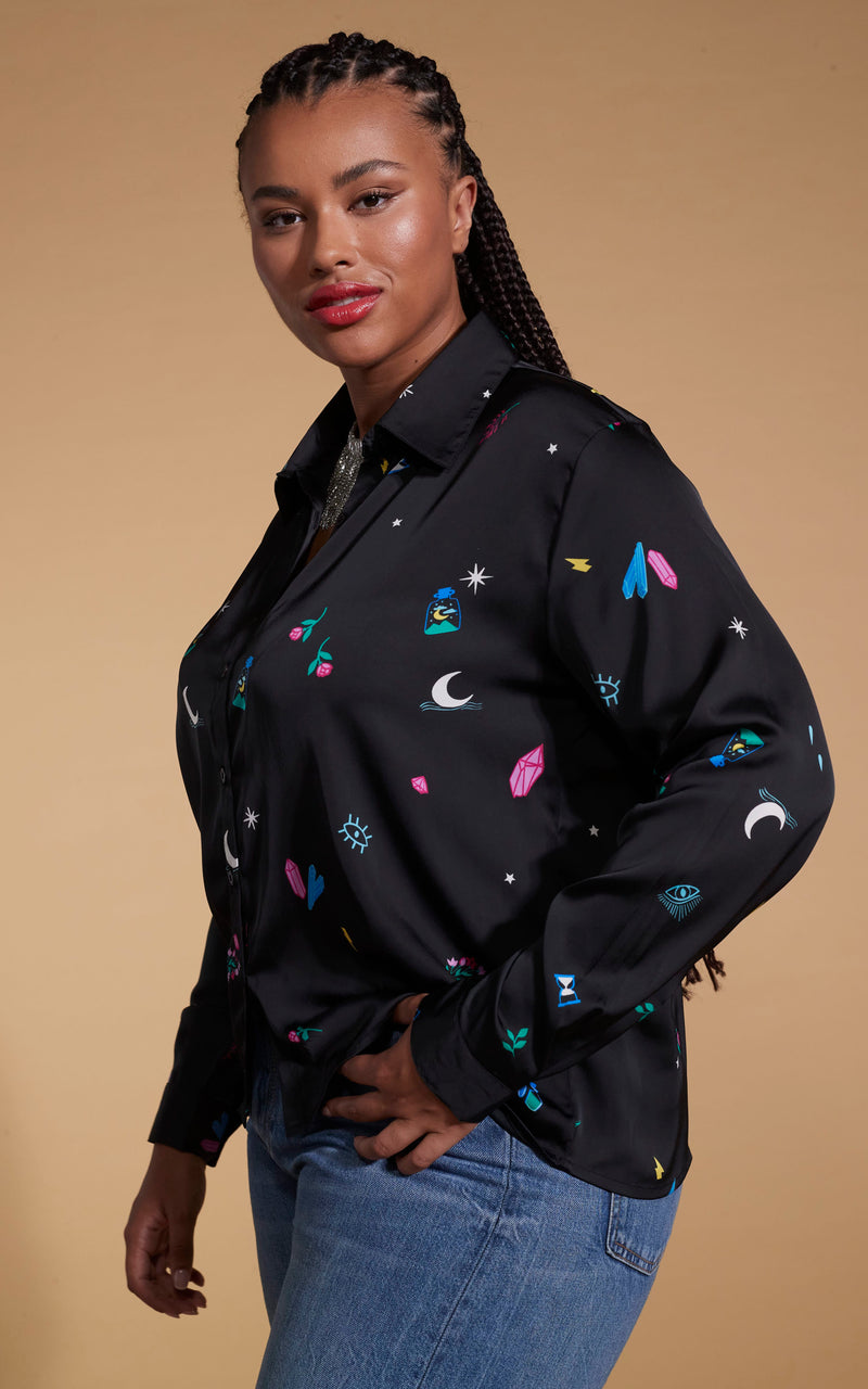 Leopard shirt with sales jeans