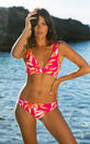 HALO Miyanna Ruched Brief In Watercolour Orange Leaf
