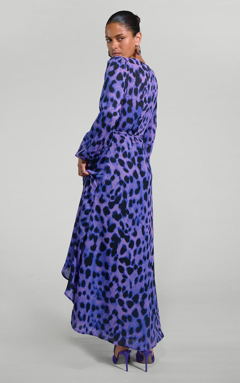 Jagger Maxi Dress in Lilac Leopard