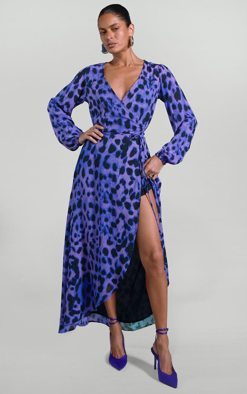 Jagger Maxi Dress in Lilac Leopard