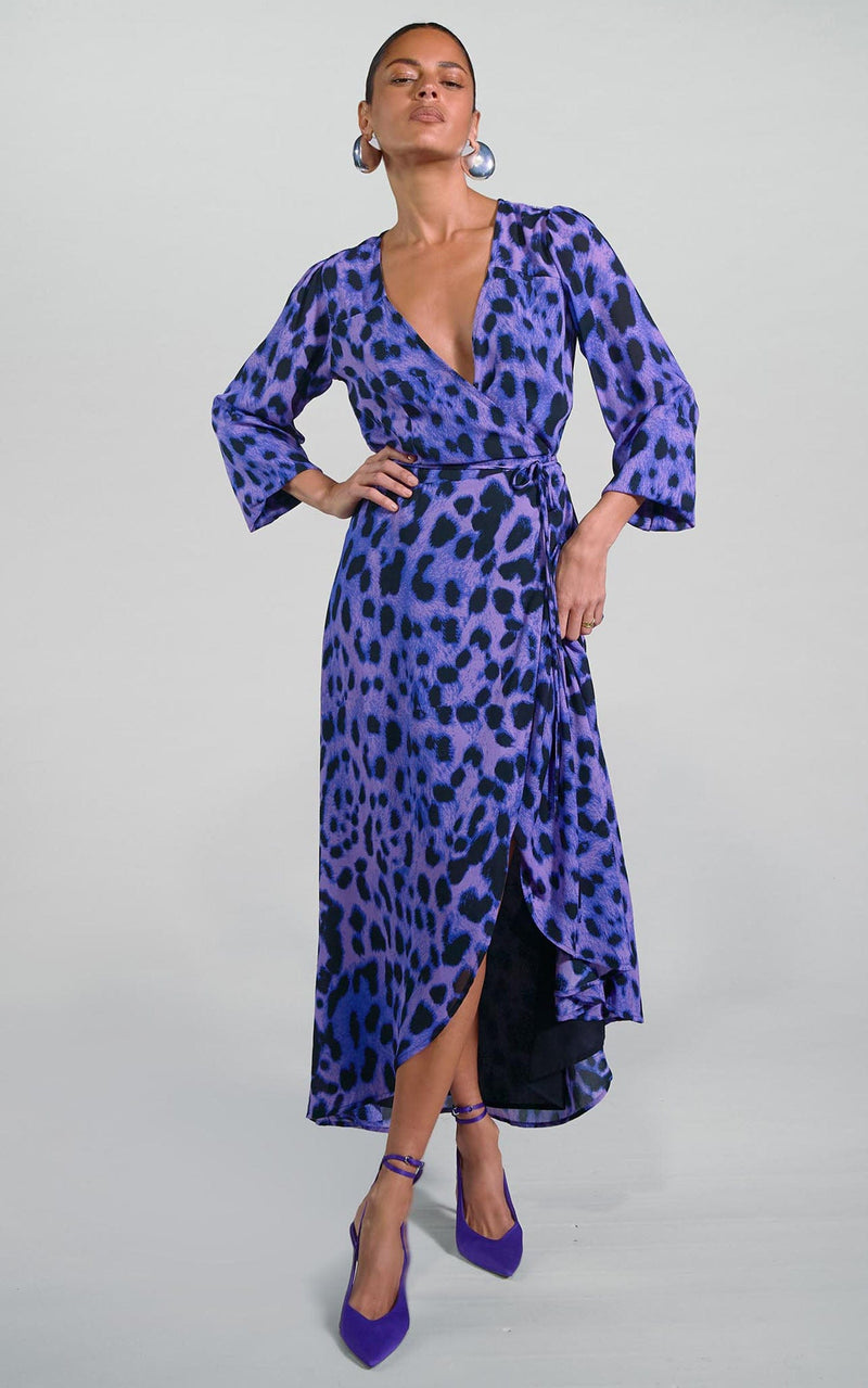 Jagger Maxi Dress in Lilac Leopard