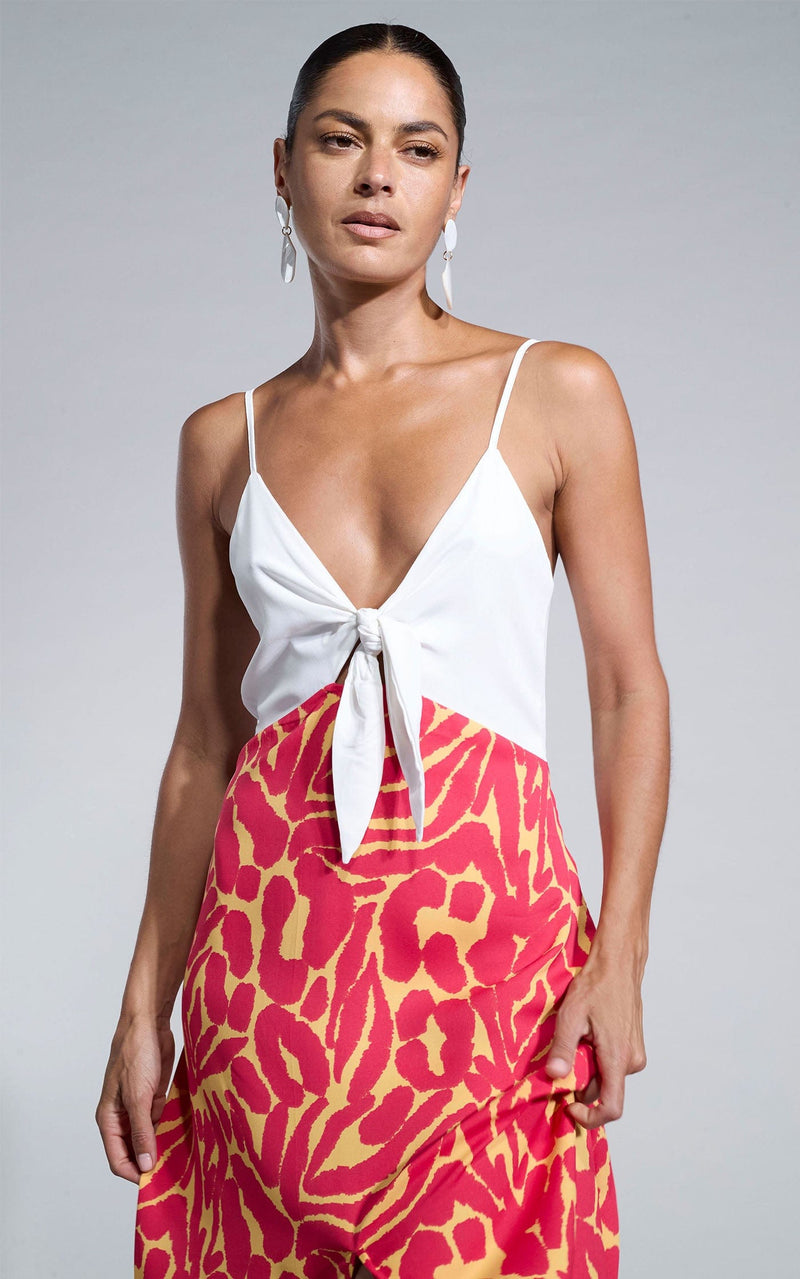 Florence Dress In Orange Zebro