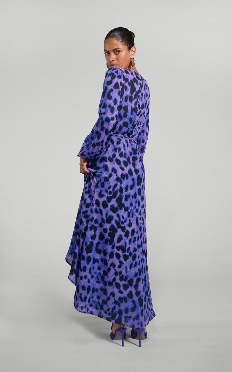 Jagger Maxi Dress in Lilac Leopard