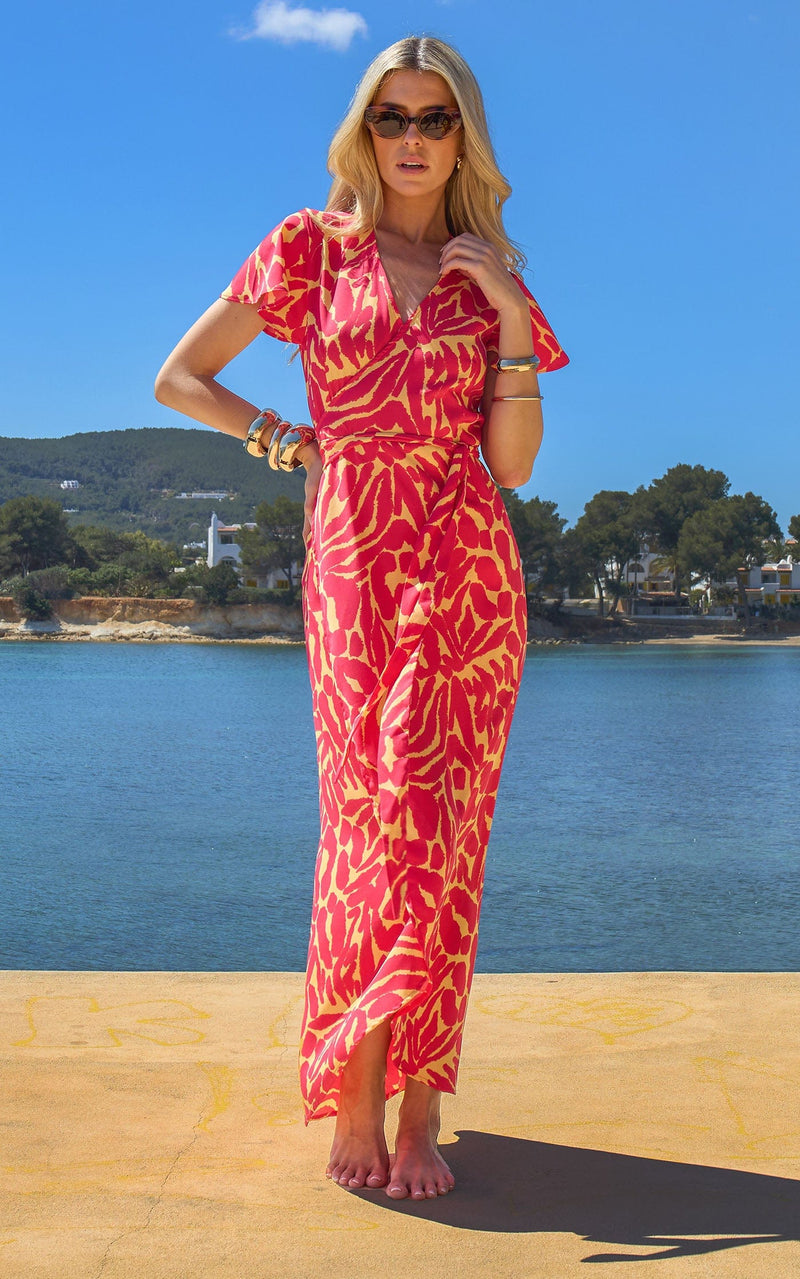 Cayenne Dress In Orange Zebro