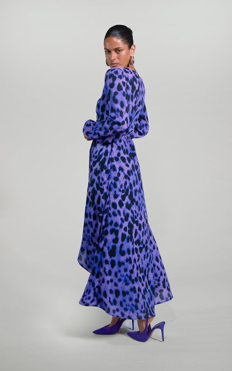 Jagger Maxi Dress in Lilac Leopard