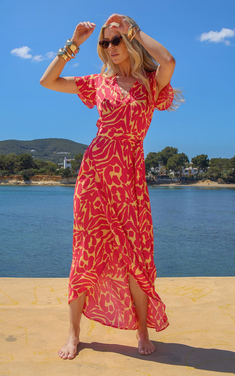 Cayenne Dress In Orange Zebro