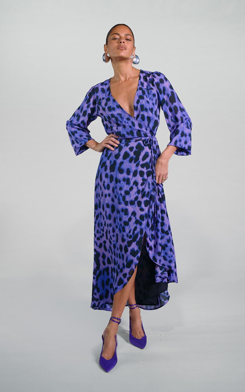 Jagger Maxi Dress in Lilac Leopard