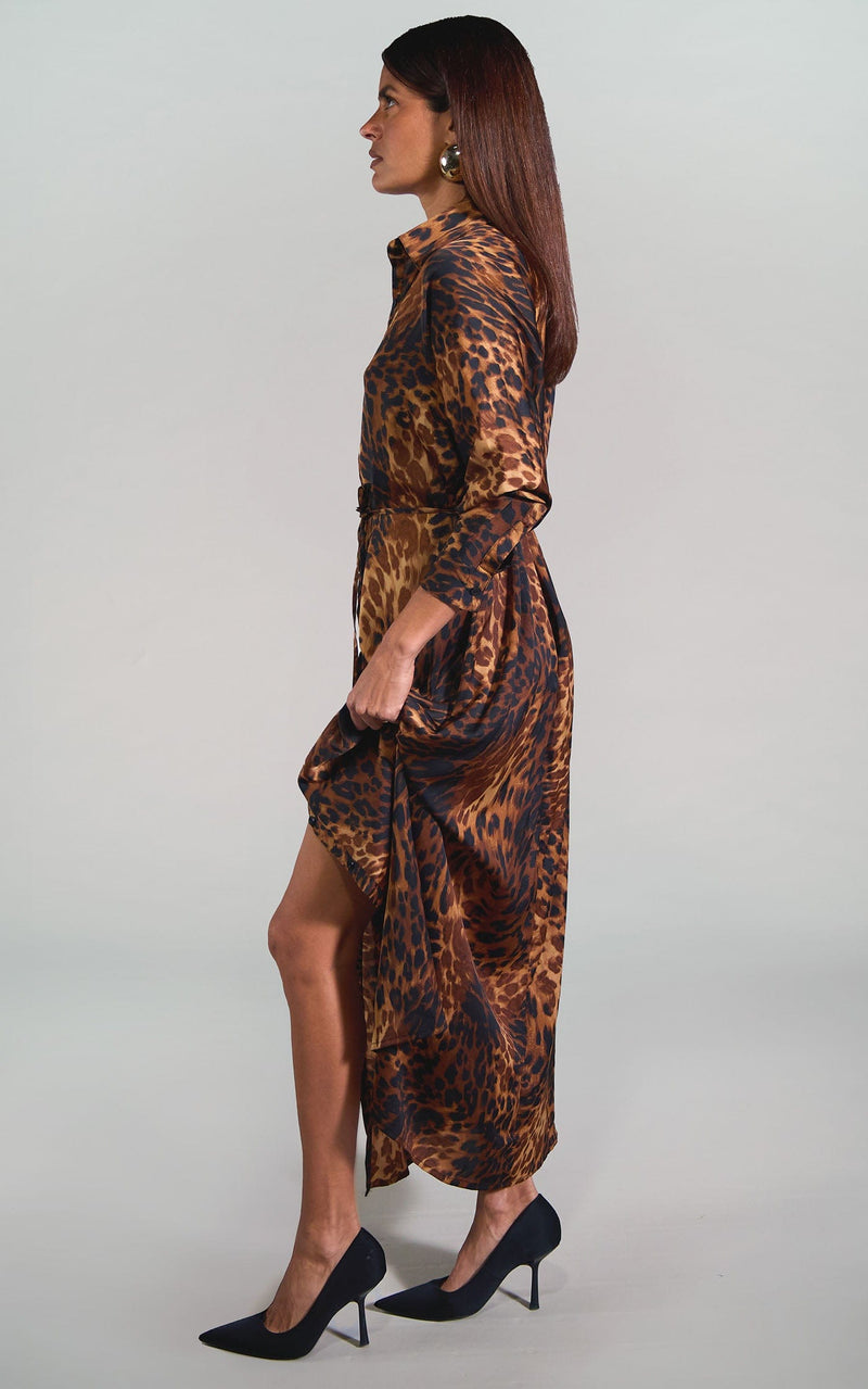 Paris Shirt Dress in Luxe Leopard