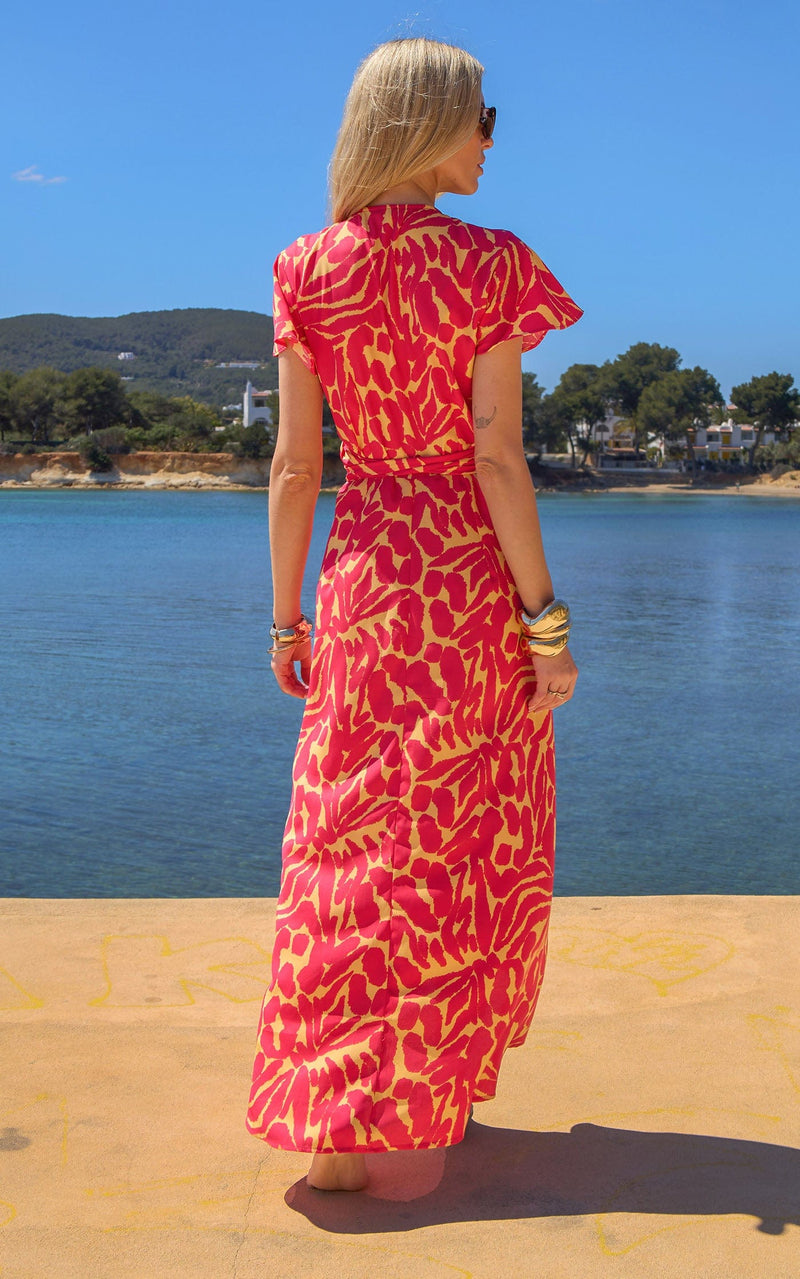 Cayenne Dress In Orange Zebro