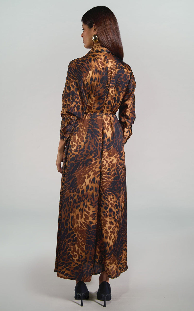 Paris Shirt Dress in Luxe Leopard
