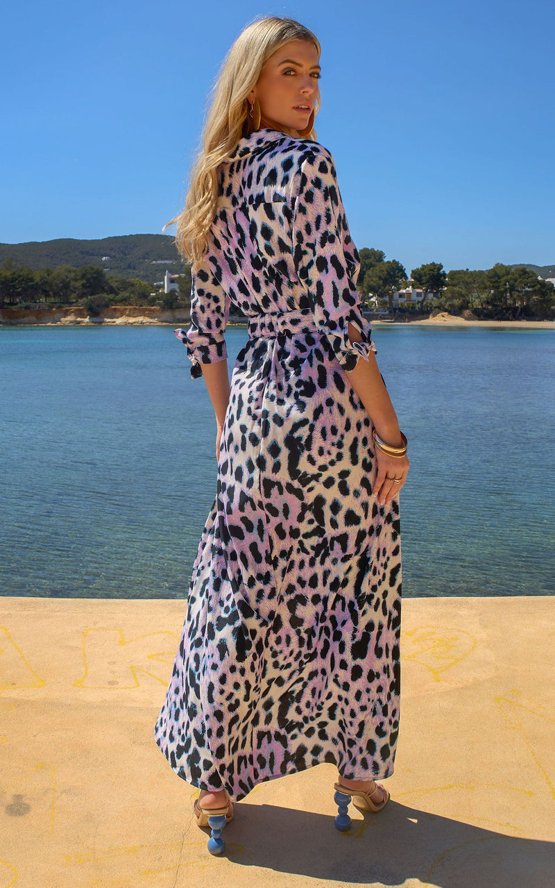Dove Dress in Pastel Leopard