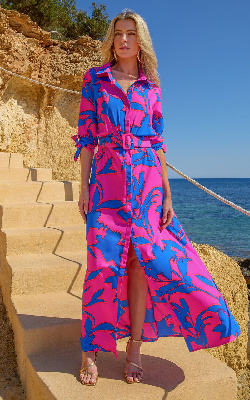 Dove Dress in Pink Ikat