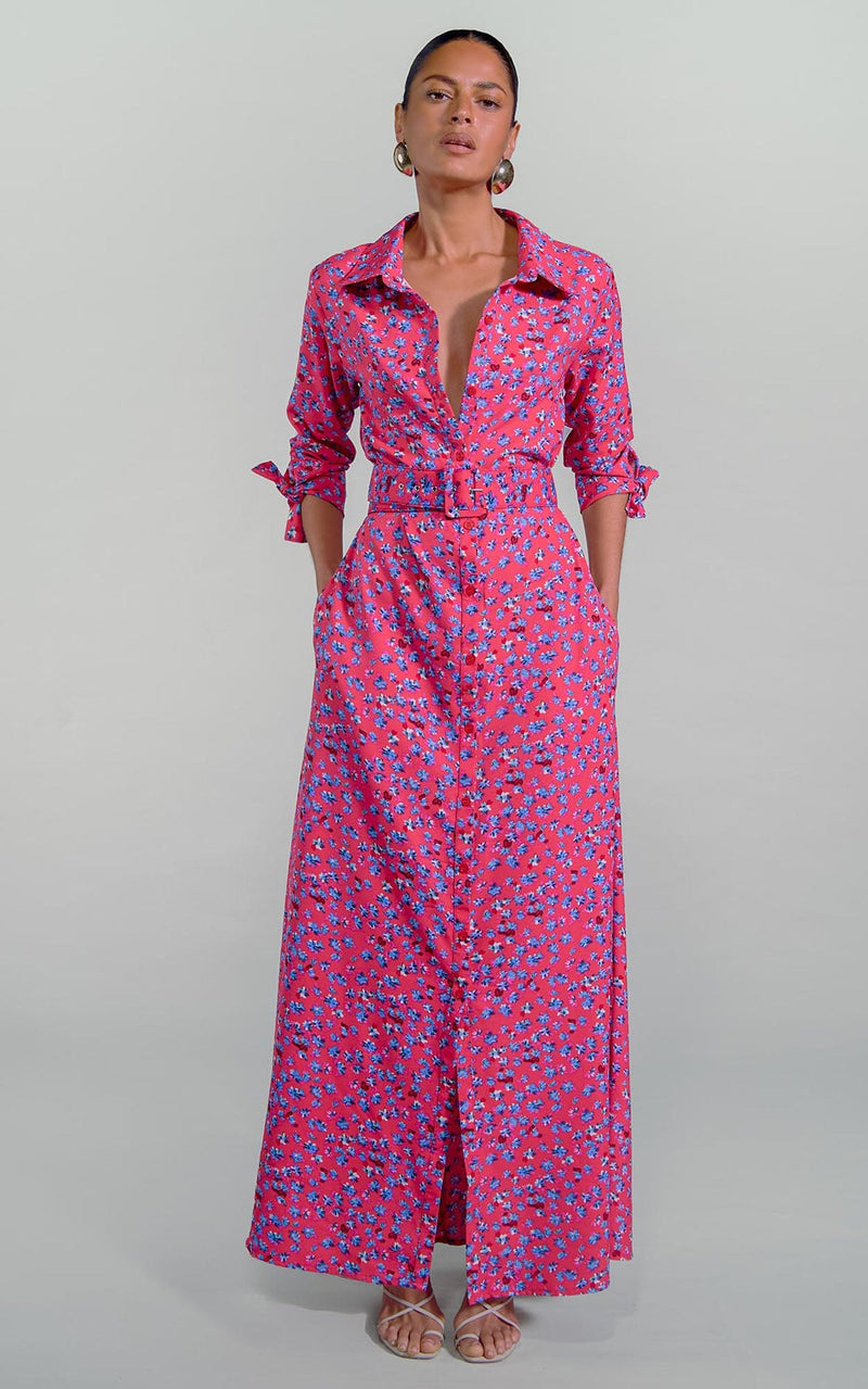 Dove Dress in Red Daisy