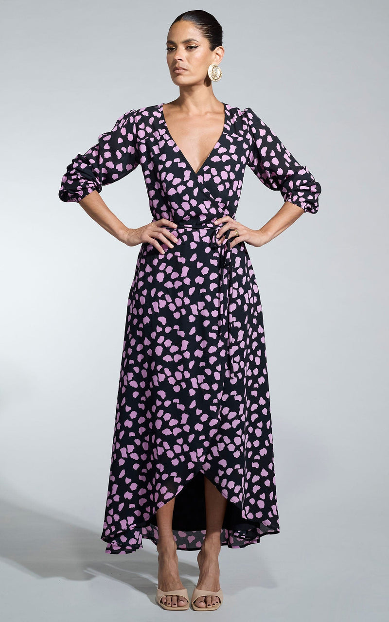 Jagger Maxi Dress in Pink on Black Could