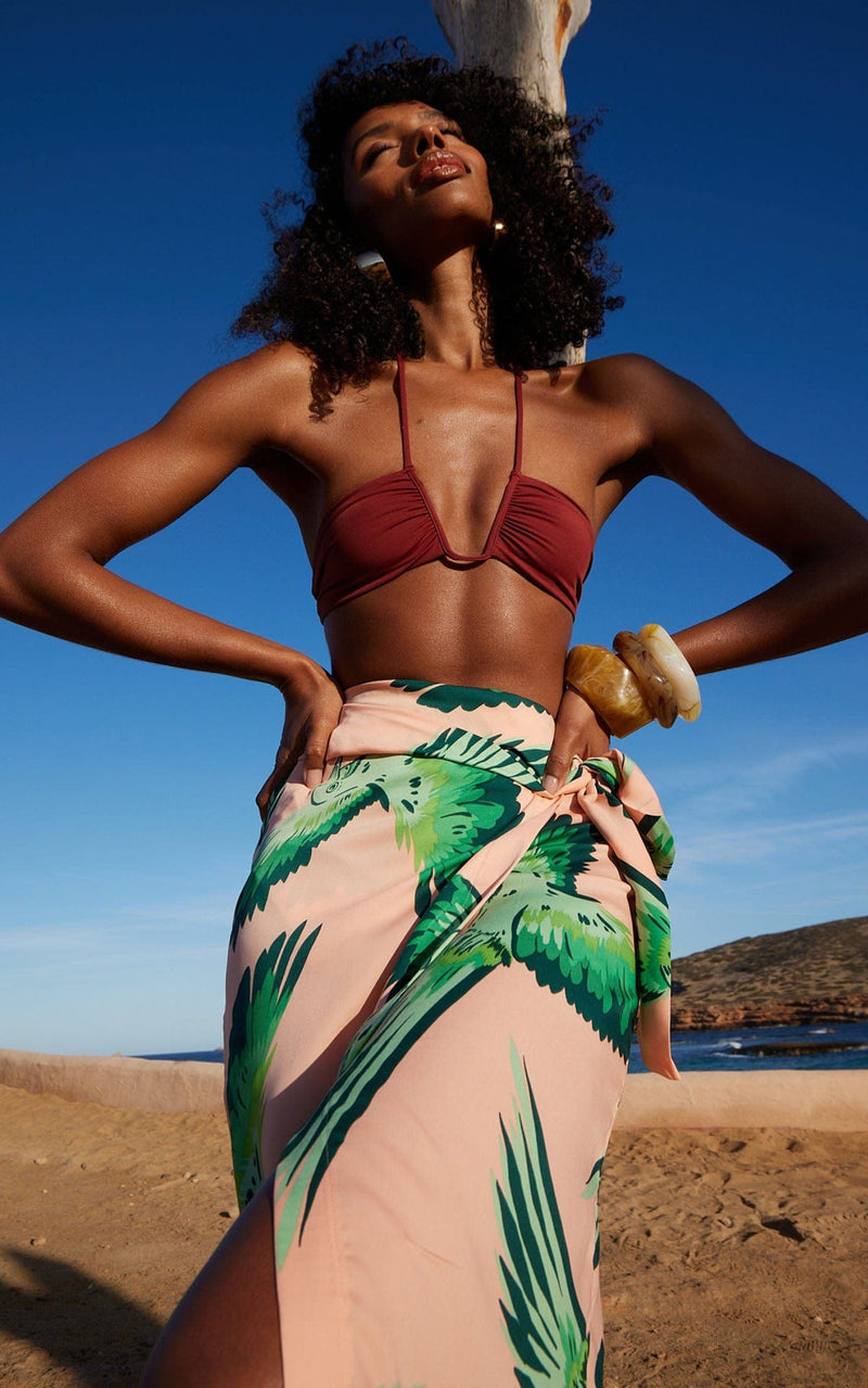 Rio Skirt in Parrots on Peach