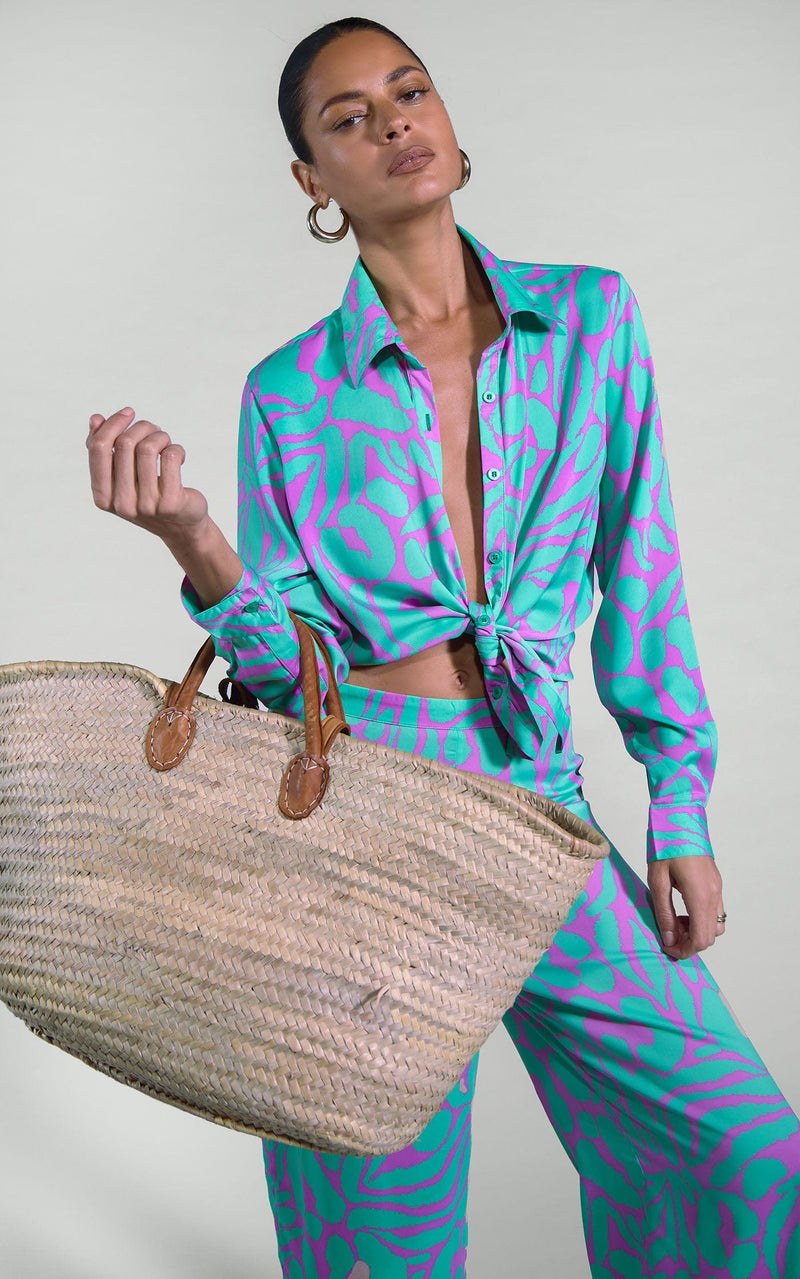 Nevada Shirt In Zebro Purple on Mint