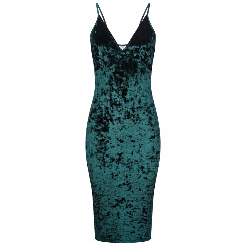 Missguided green velvet dress clearance