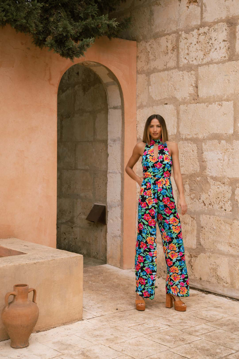 Jumpsuit hot sale flower print