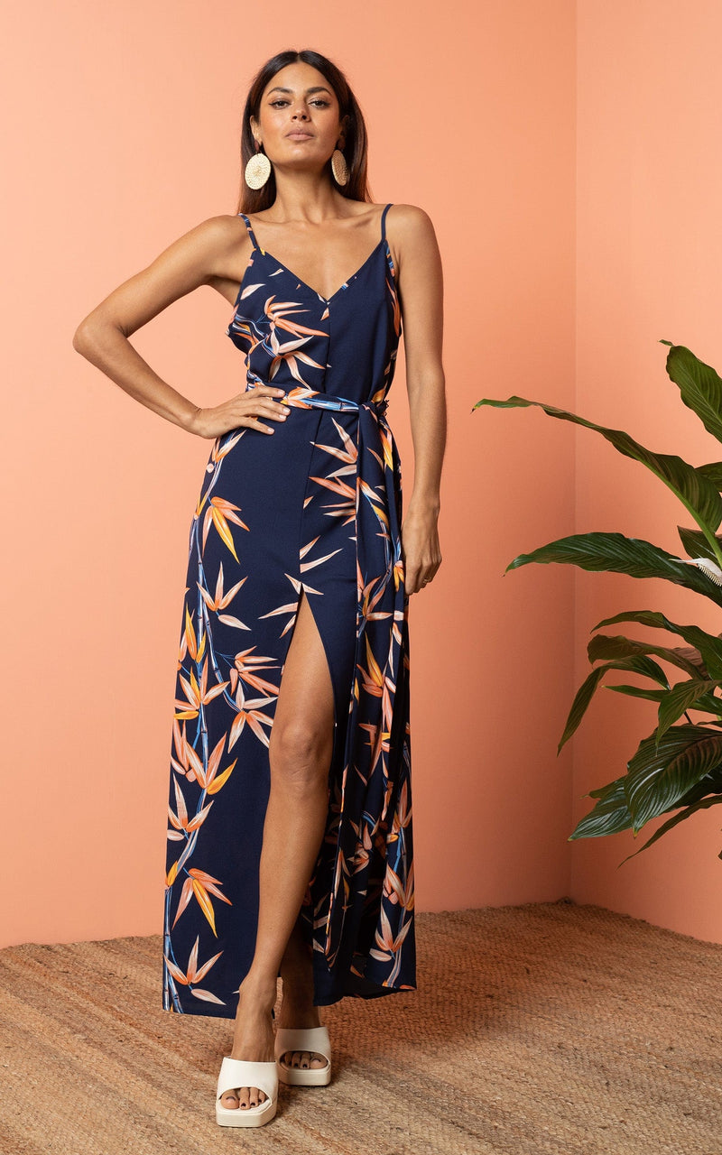 Sookee Slip Dress In Bamboo Print