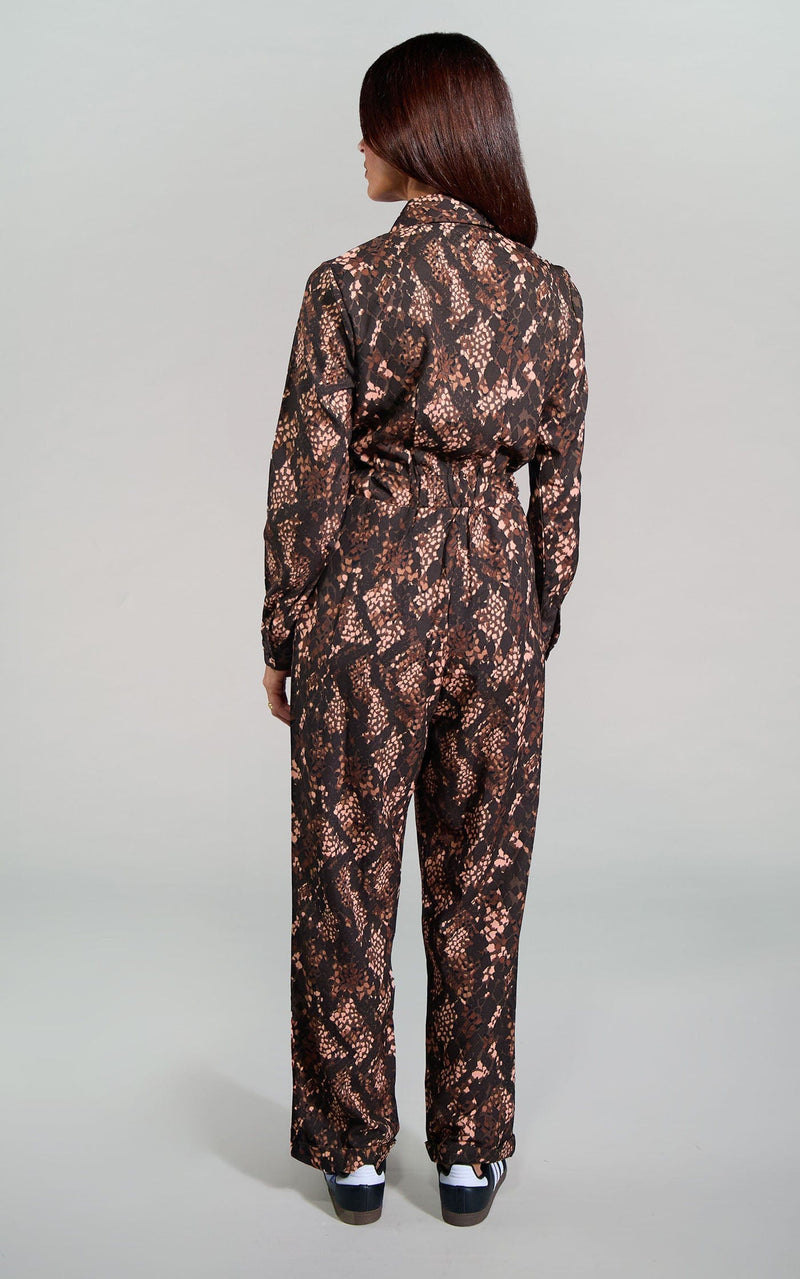 Roxanna Jumpsuit In Brown Snake