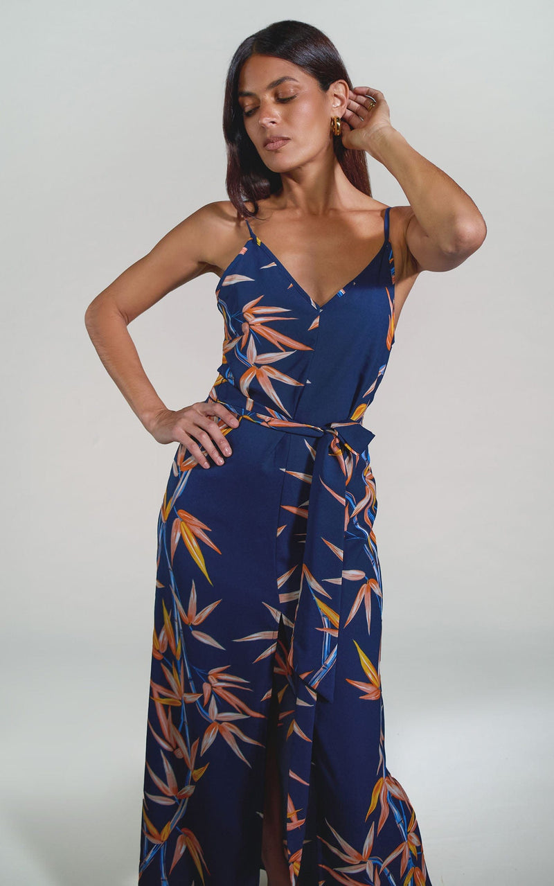 Sookee Slip Dress In Bamboo Print