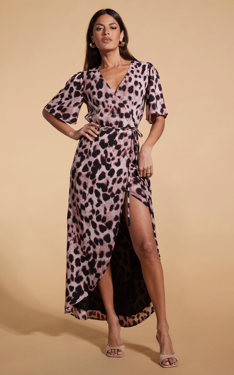 Jenna Maxi Dress In Blush Leopard