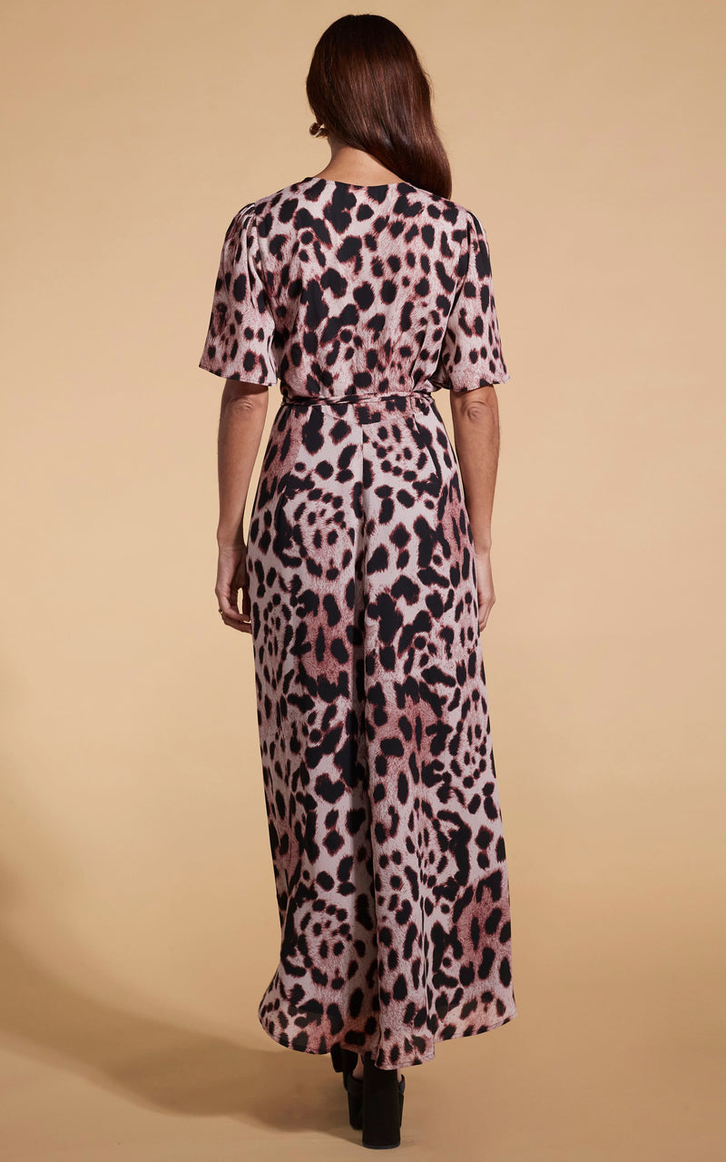 Jenna Maxi Dress In Blush Leopard