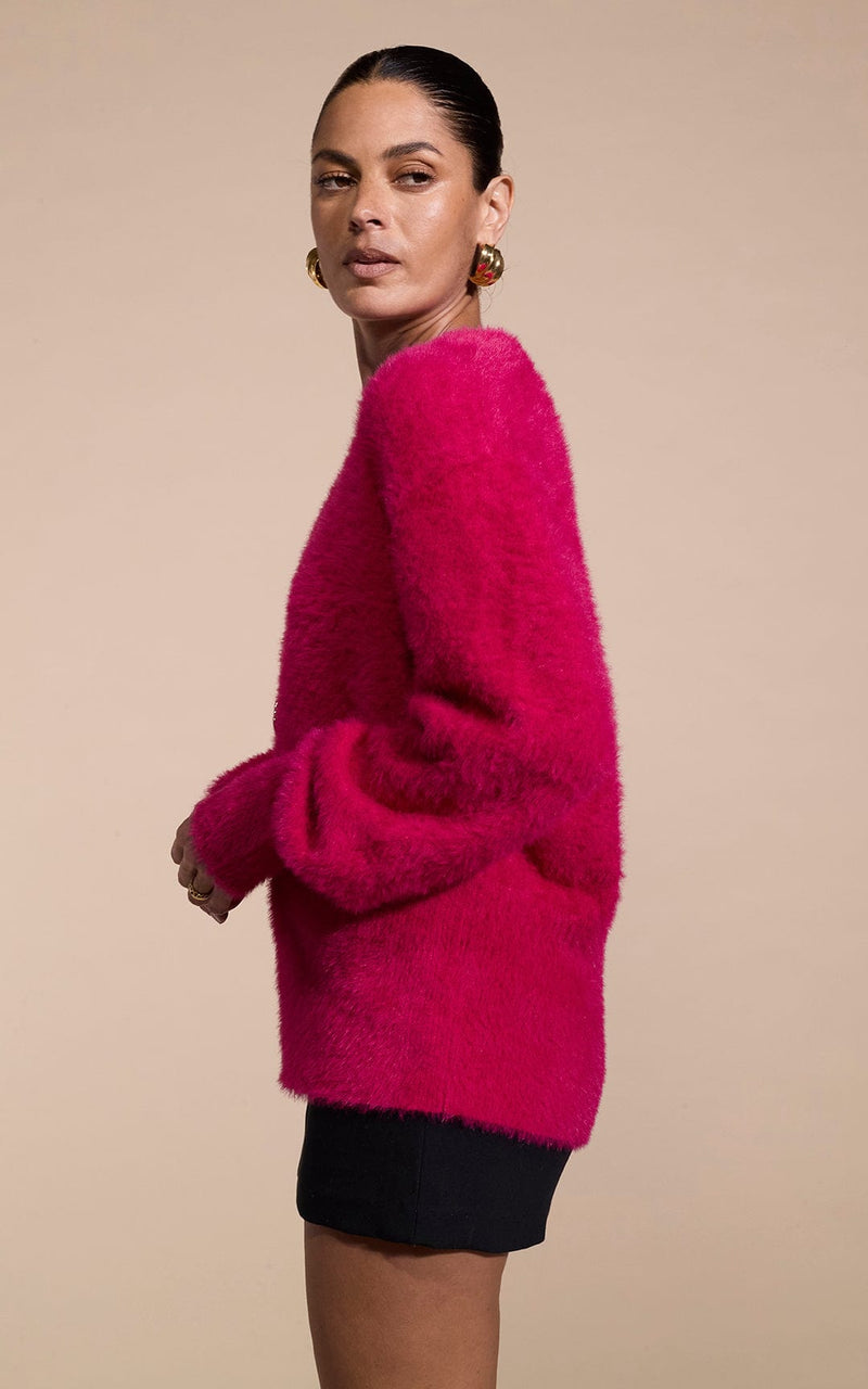 Sabrina Cardigan in Raspberry