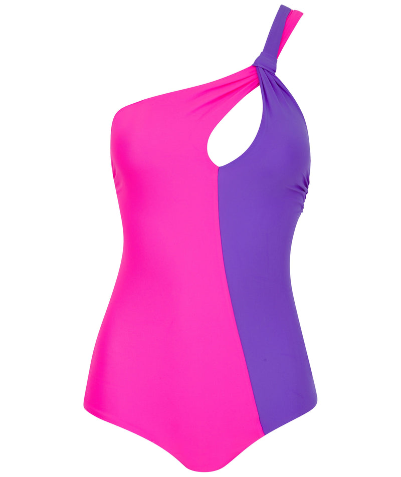 HALO Portinax Swimsuit In Pink & Purple Indigo Mix on white background