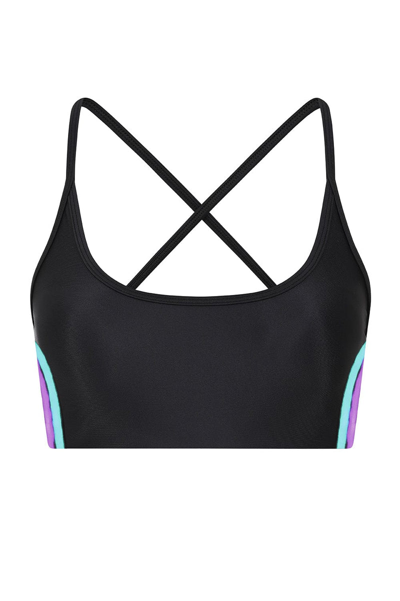 HALO Tai Yoga Crop Top in Rainbow Stripe