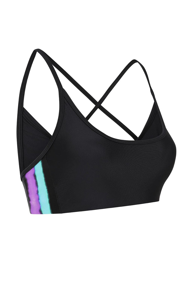 HALO Tai Yoga Crop Top in Rainbow Stripe