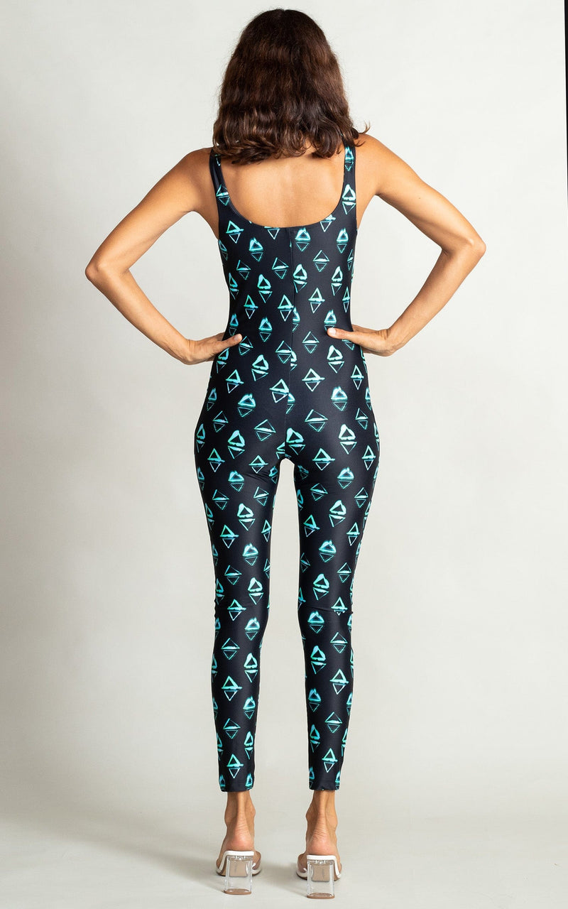 HALO Jaiden Yoga Unitard in Green Triangle