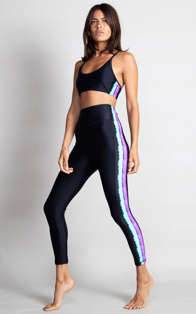 HALO Tai Yoga Crop Top in Rainbow Stripe