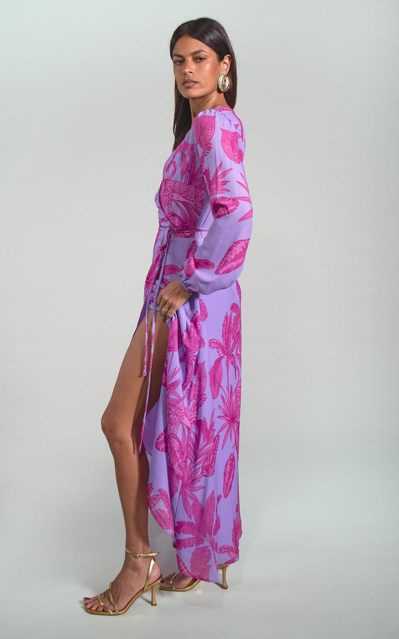 Jagger Maxi Dress in Lilac Jungle Palm